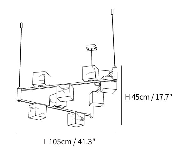 Alabaster Square Box Chandelier