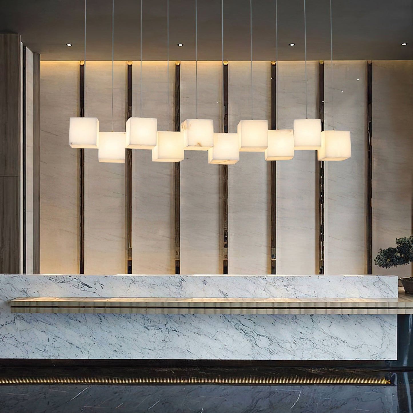 Alabaster Box Linear Chandelier