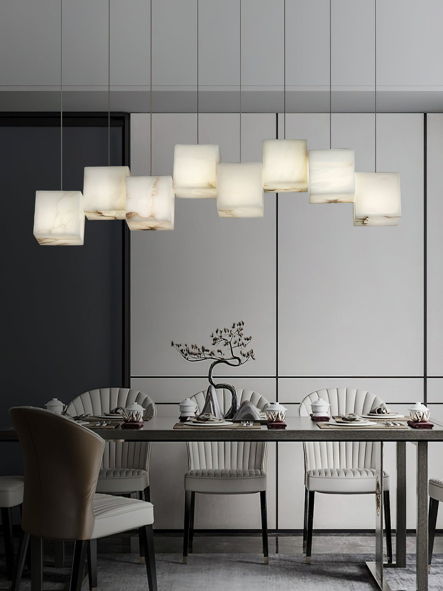 Alabaster Box Linear Chandelier