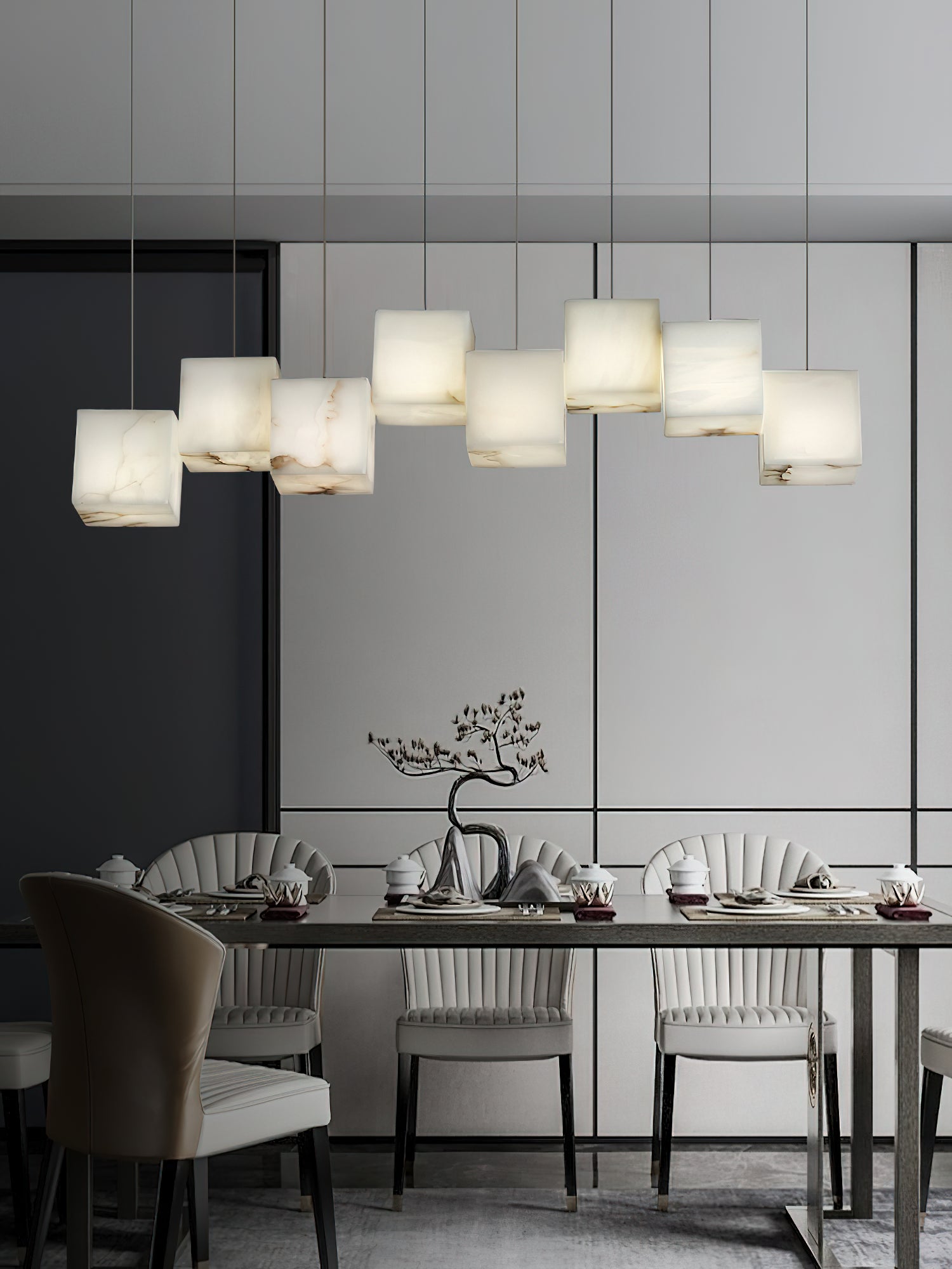 Alabaster Box Linear Chandelier