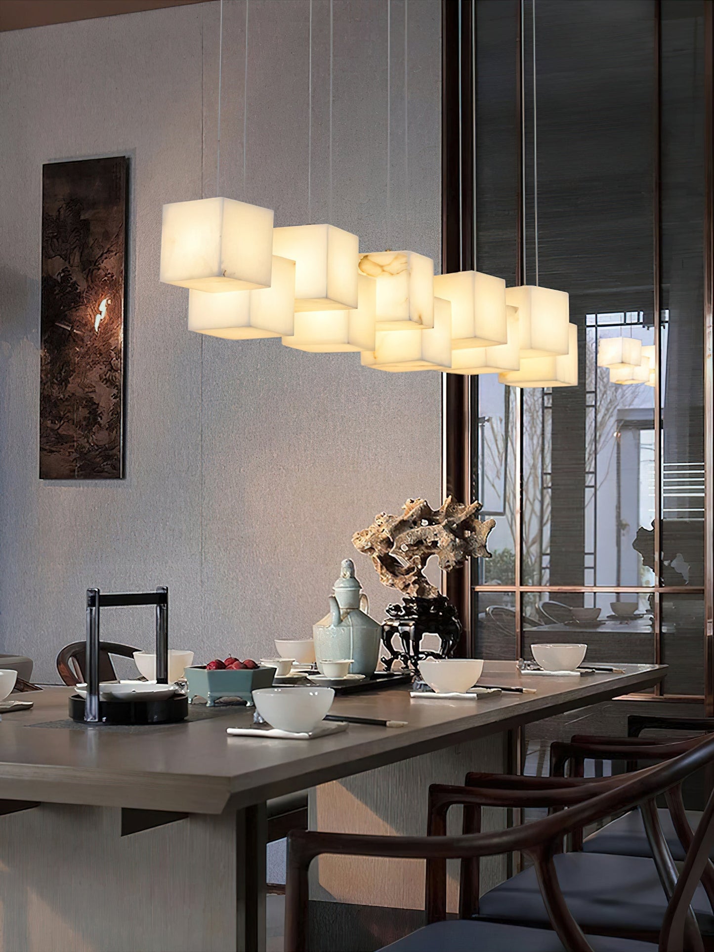 Alabaster Box Linear Chandelier