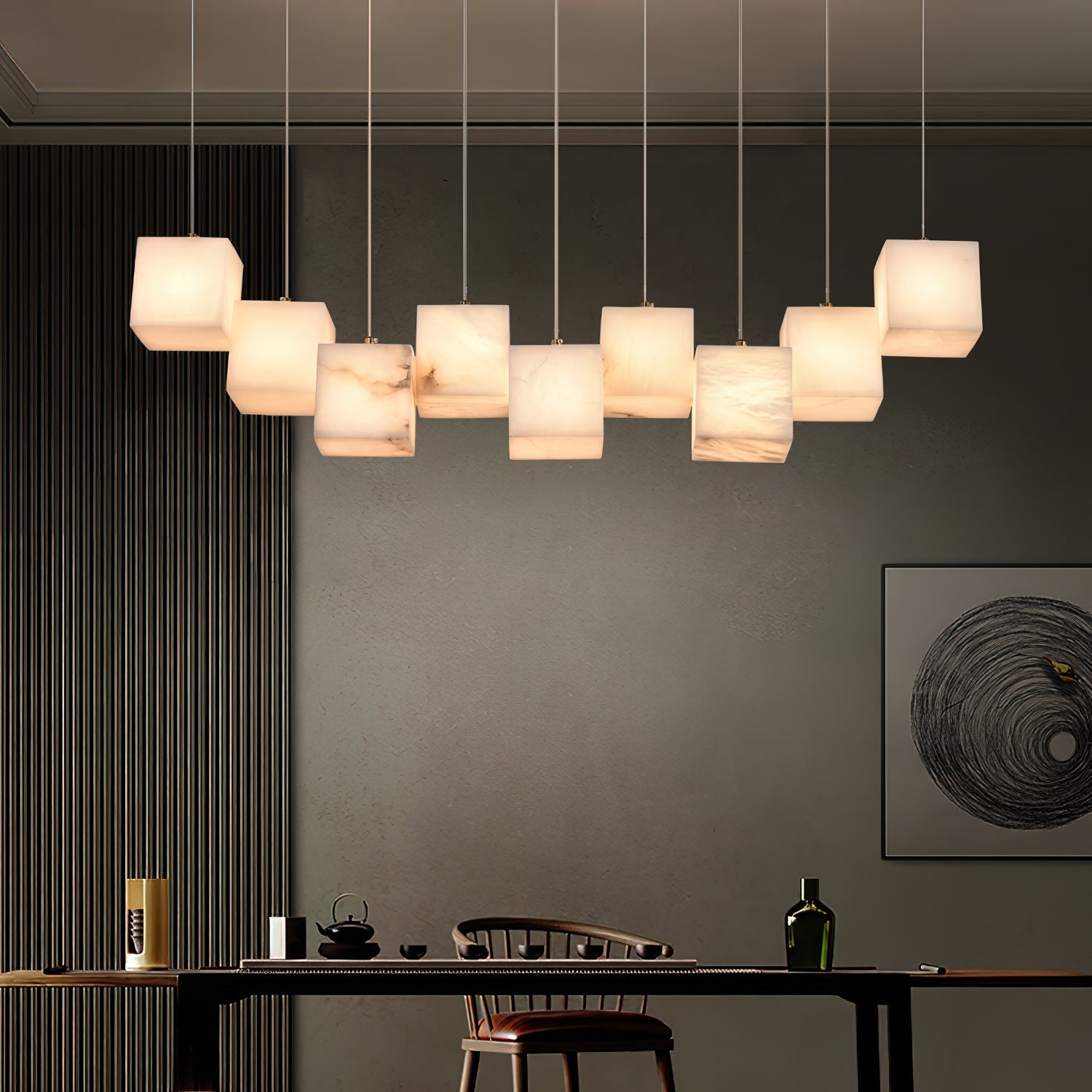 Alabaster Box Linear Chandelier