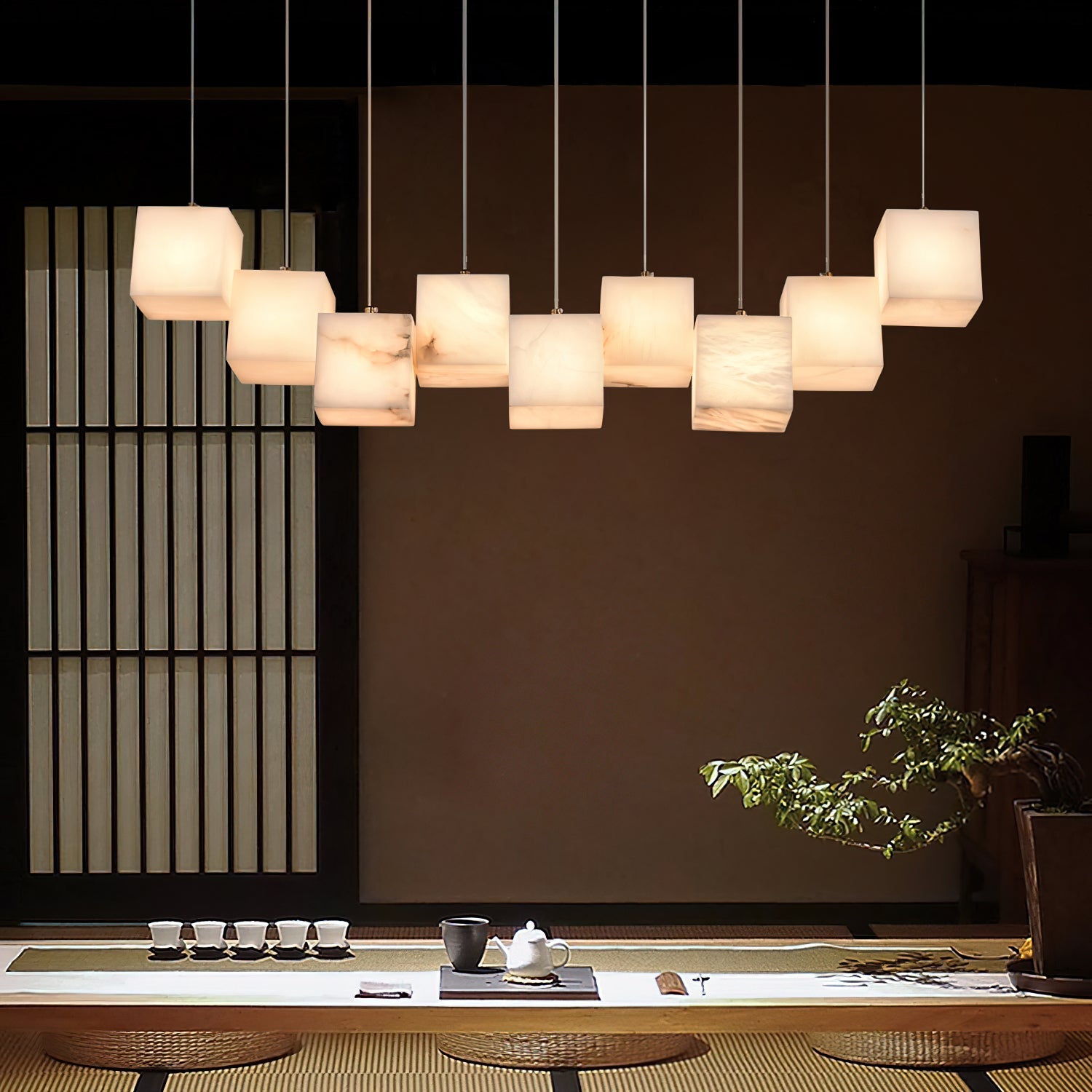 Alabaster Box Linear Chandelier