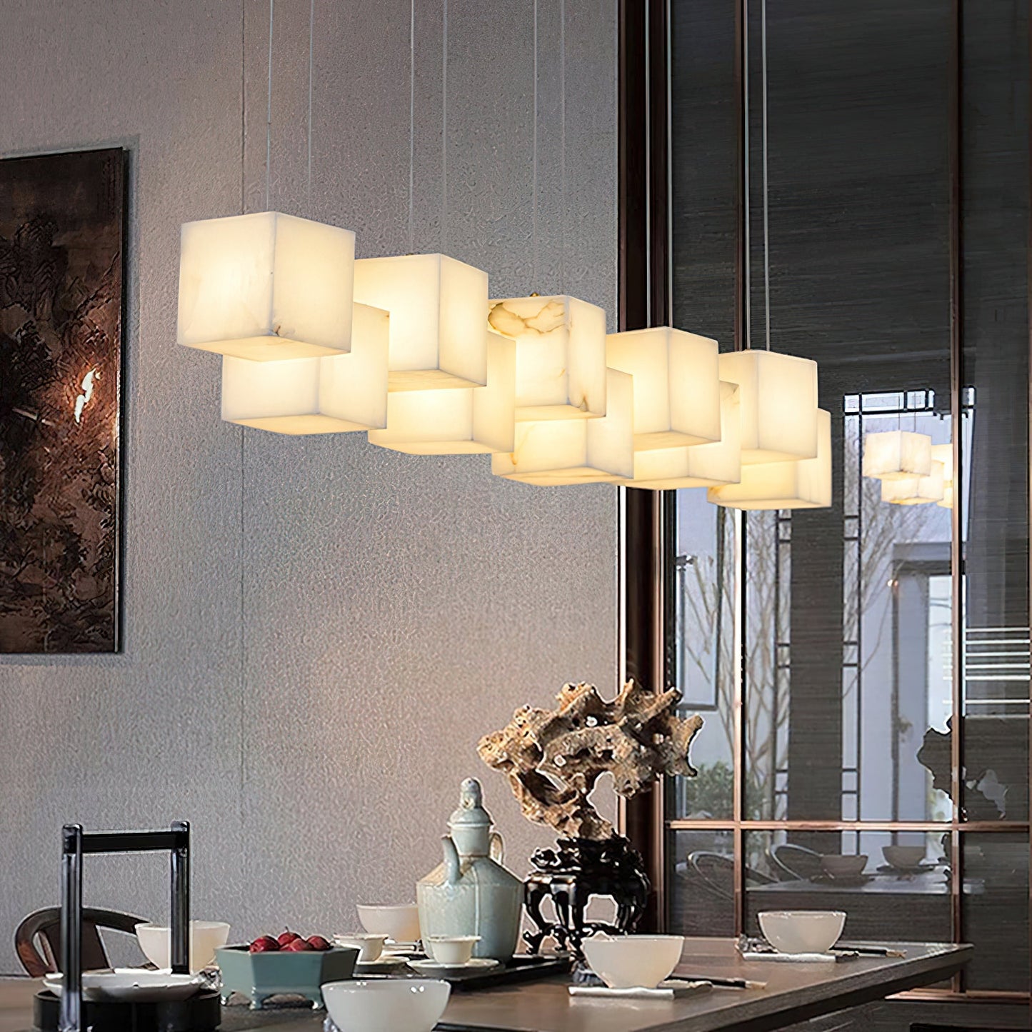 Alabaster Box Linear Chandelier