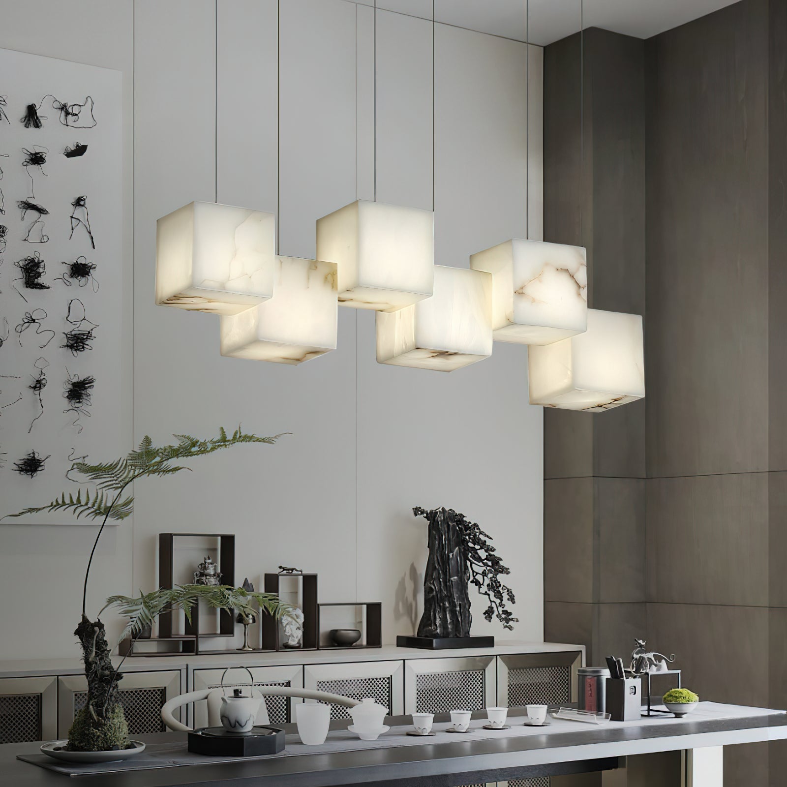 Alabaster Box Linear Chandelier