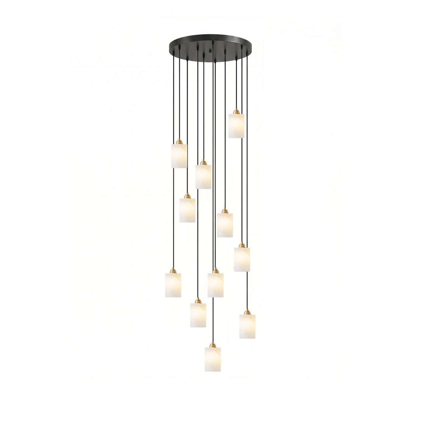 Alabaster Cylinder Cluster Chandelier