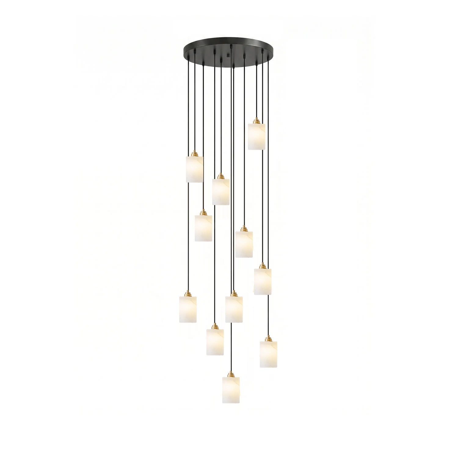 Alabaster Cylinder Cluster Chandelier