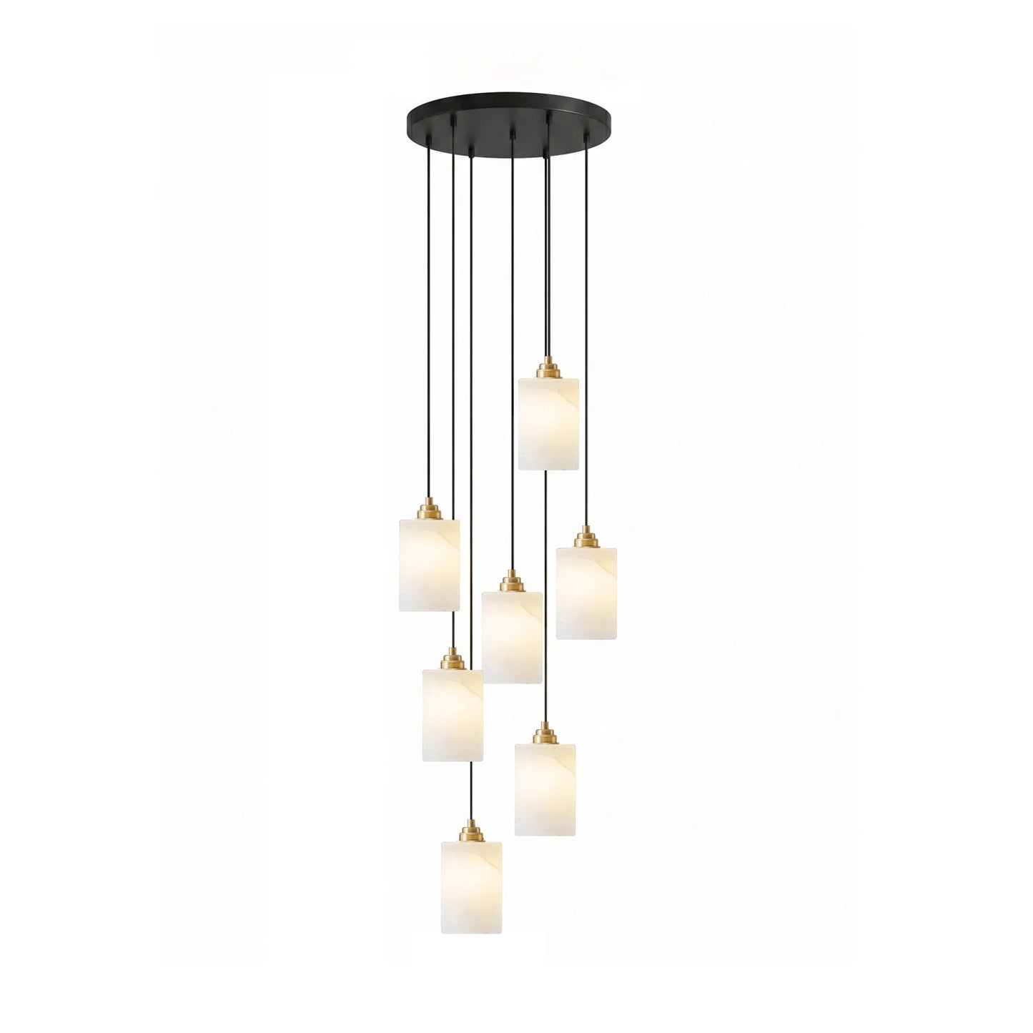 Alabaster Cylinder Cluster Chandelier