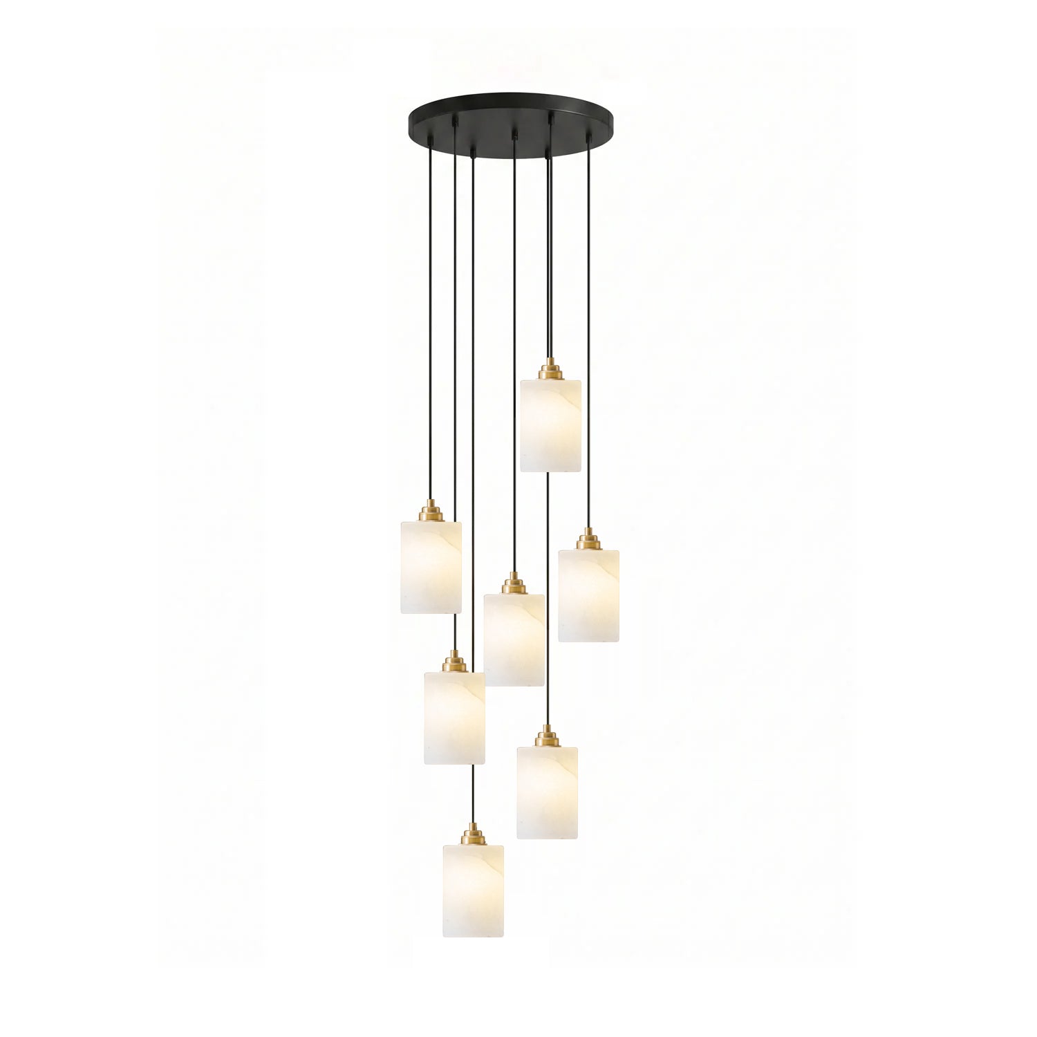 Alabaster Cylinder Cluster Chandelier