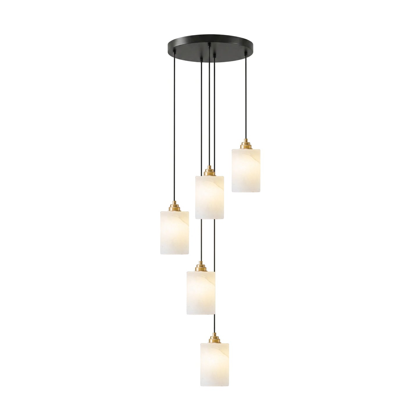 Alabaster Cylinder Cluster Chandelier