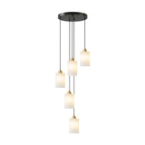 Alabaster Cylinder Cluster Chandelier