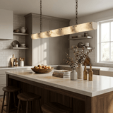 Alabaster Linear Chain Pendant Lamp
