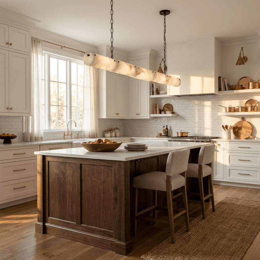 Alabaster Linear Chain Pendant Lamp