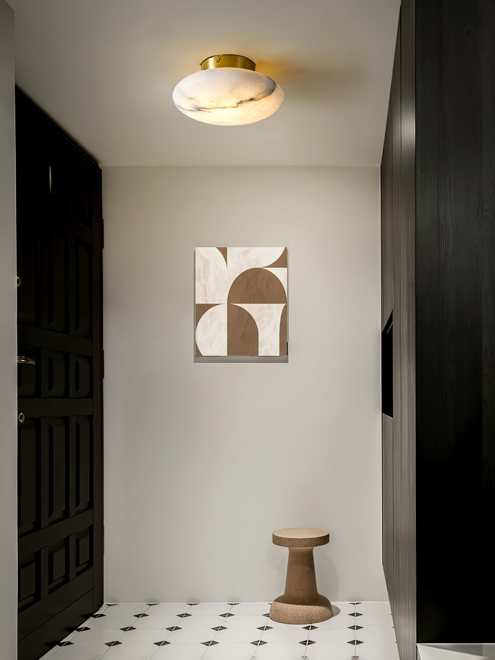 Alabaster Oval Flush Mount