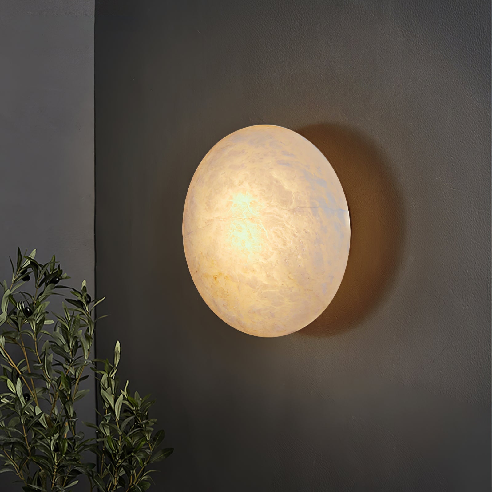 Alabaster Oval Flush Mount