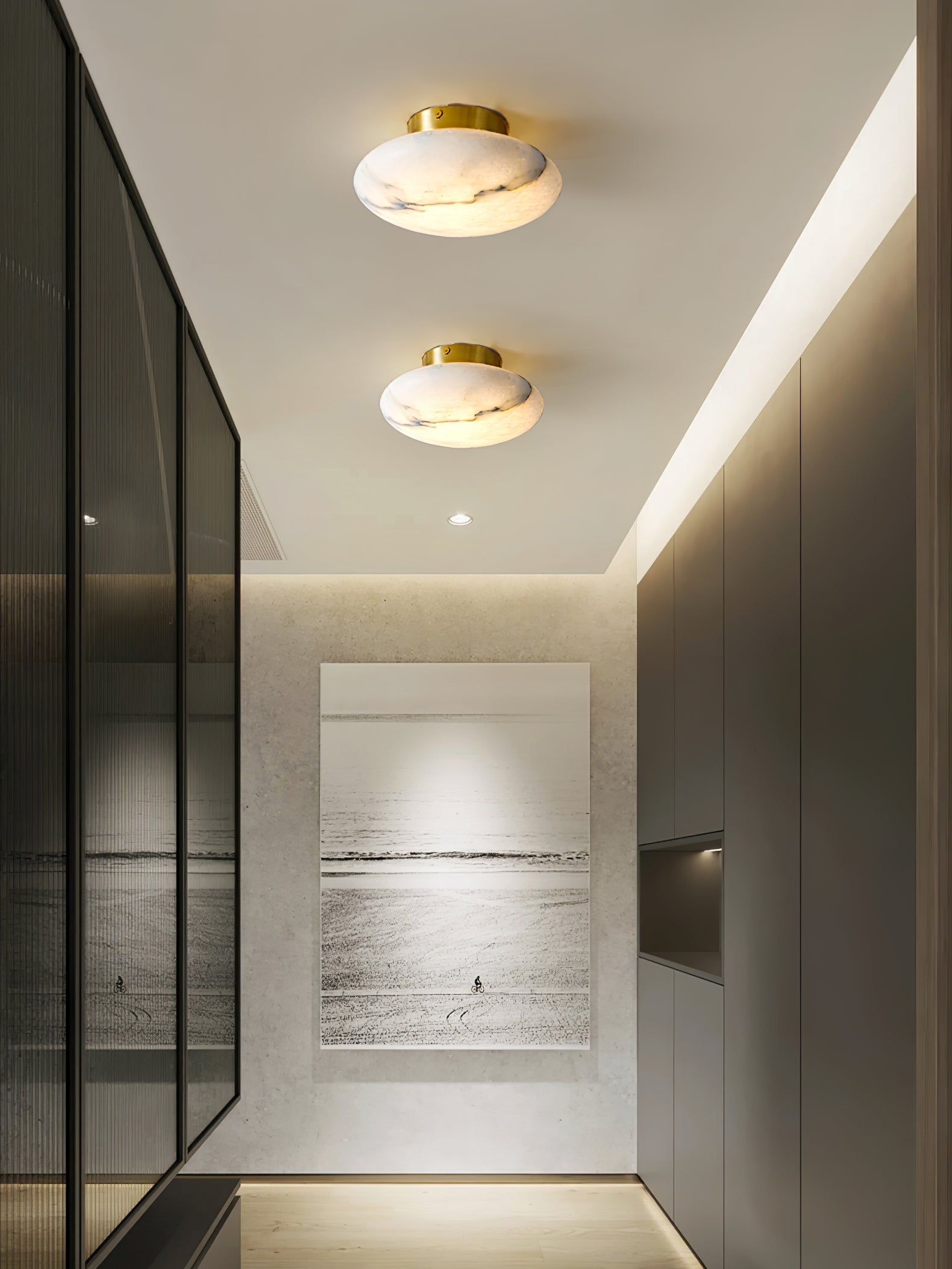 Alabaster Oval Flush Mount
