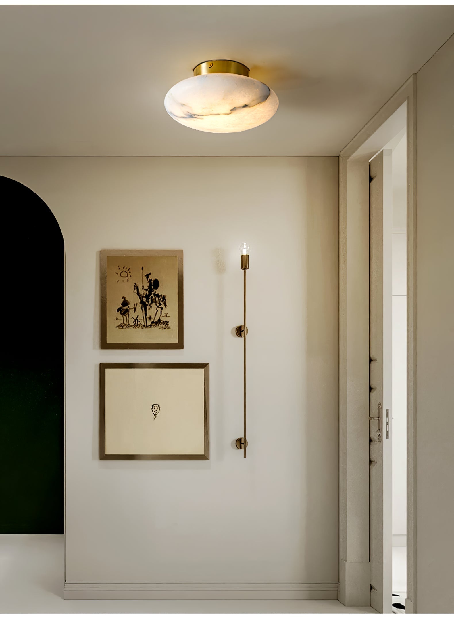 Alabaster Oval Flush Mount