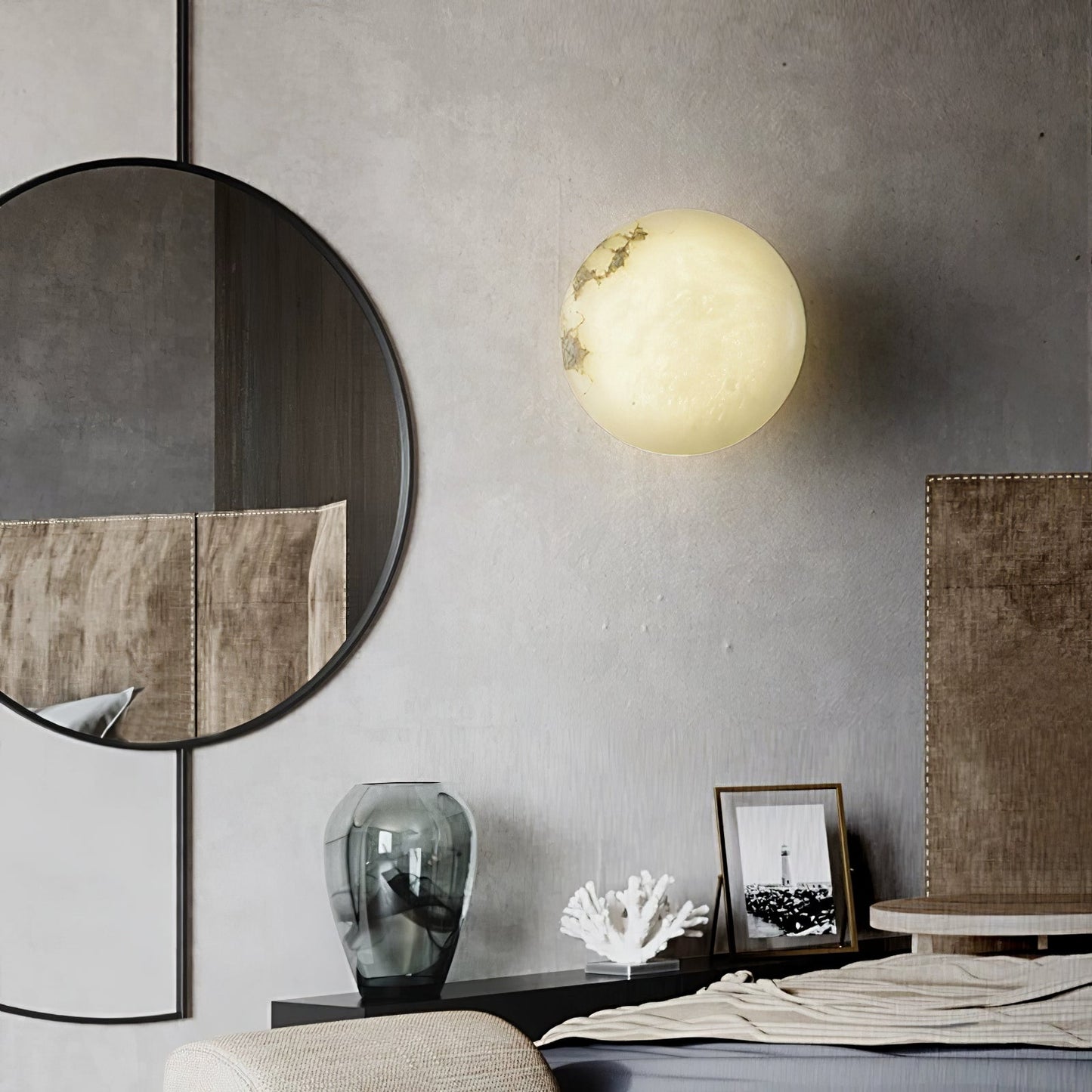 Alabaster Oval Flush Mount