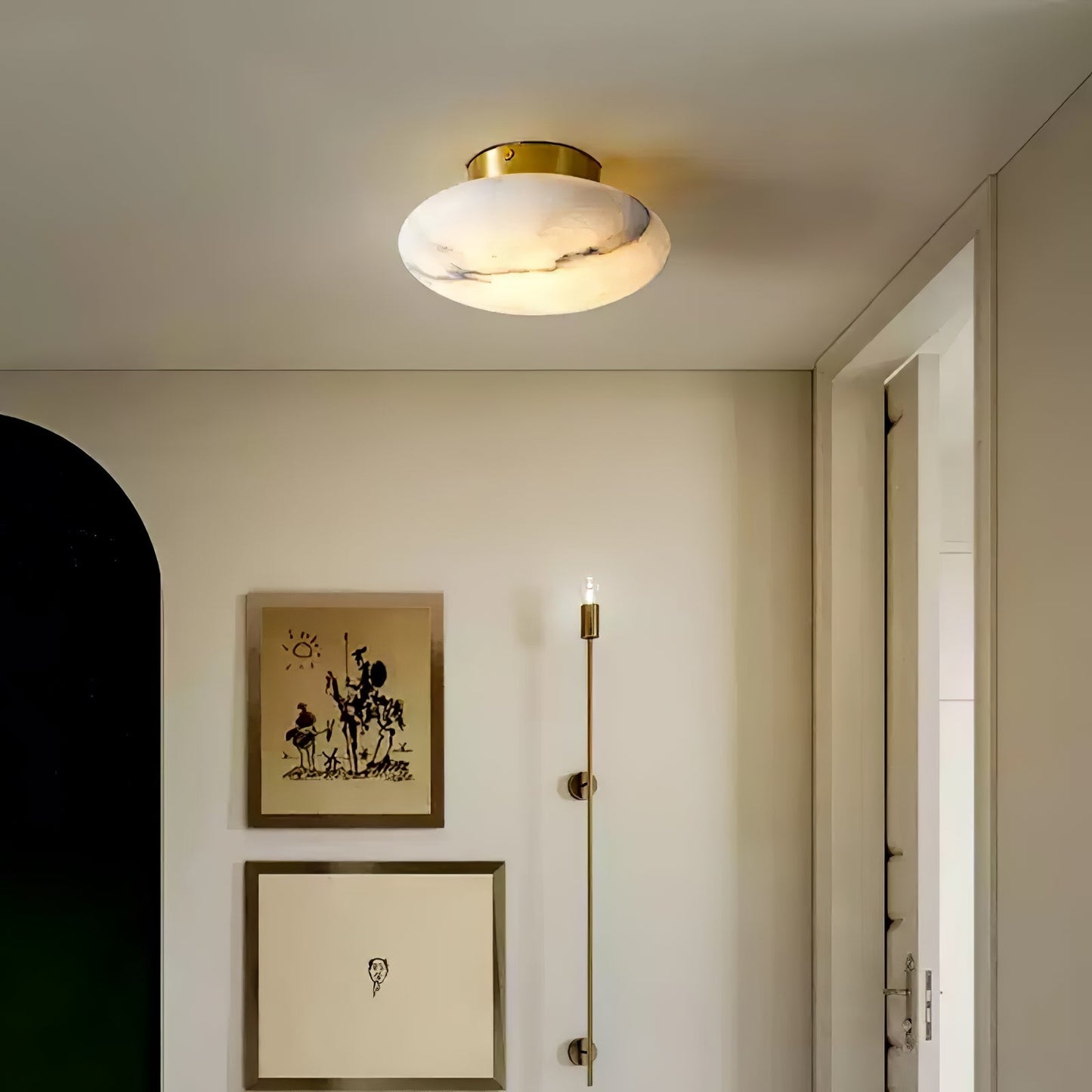 Alabaster Oval Flush Mount