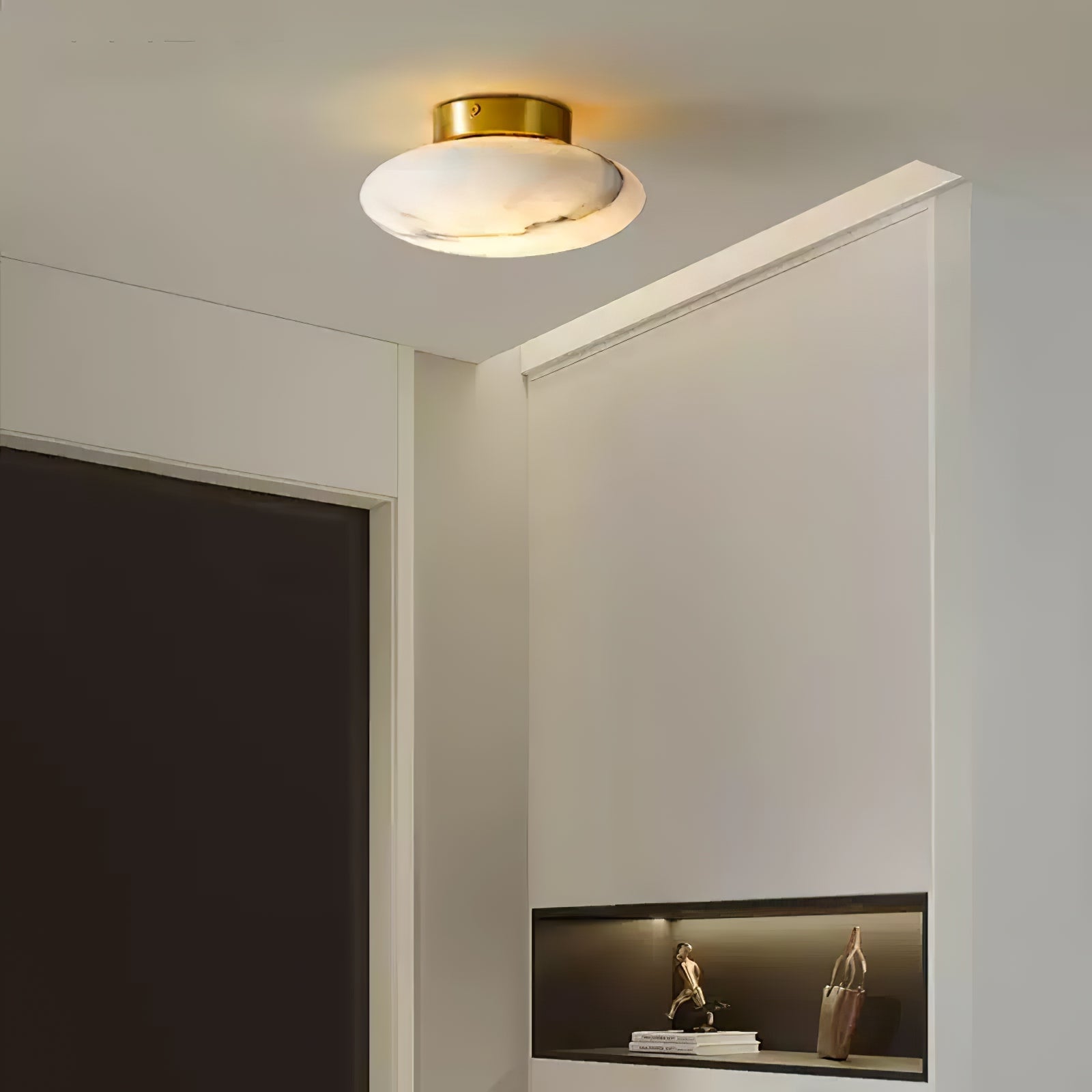 Alabaster Oval Flush Mount