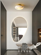 Alabaster Oval Flush Mount