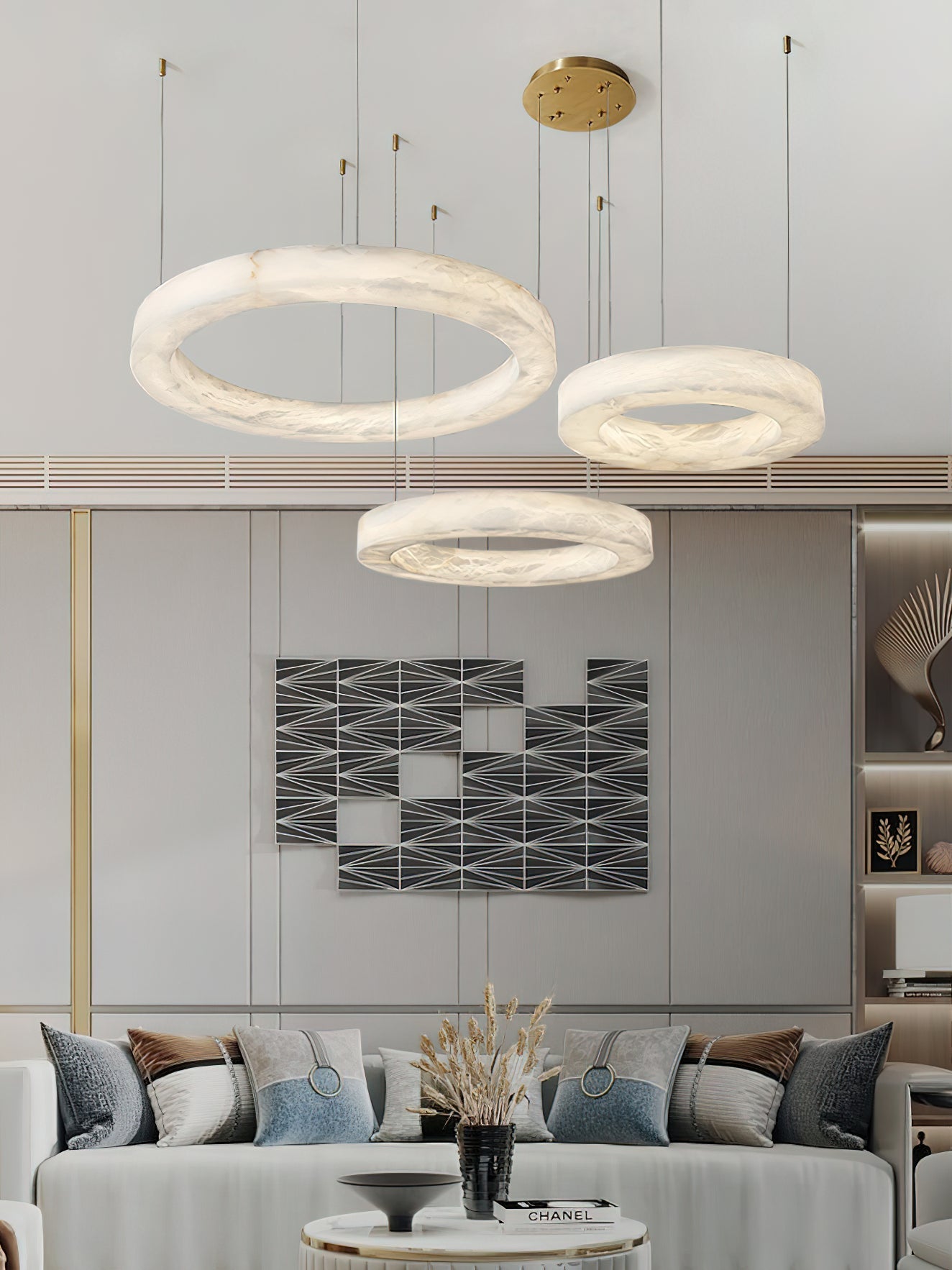 Alabaster Alabaster Ring Chandelier