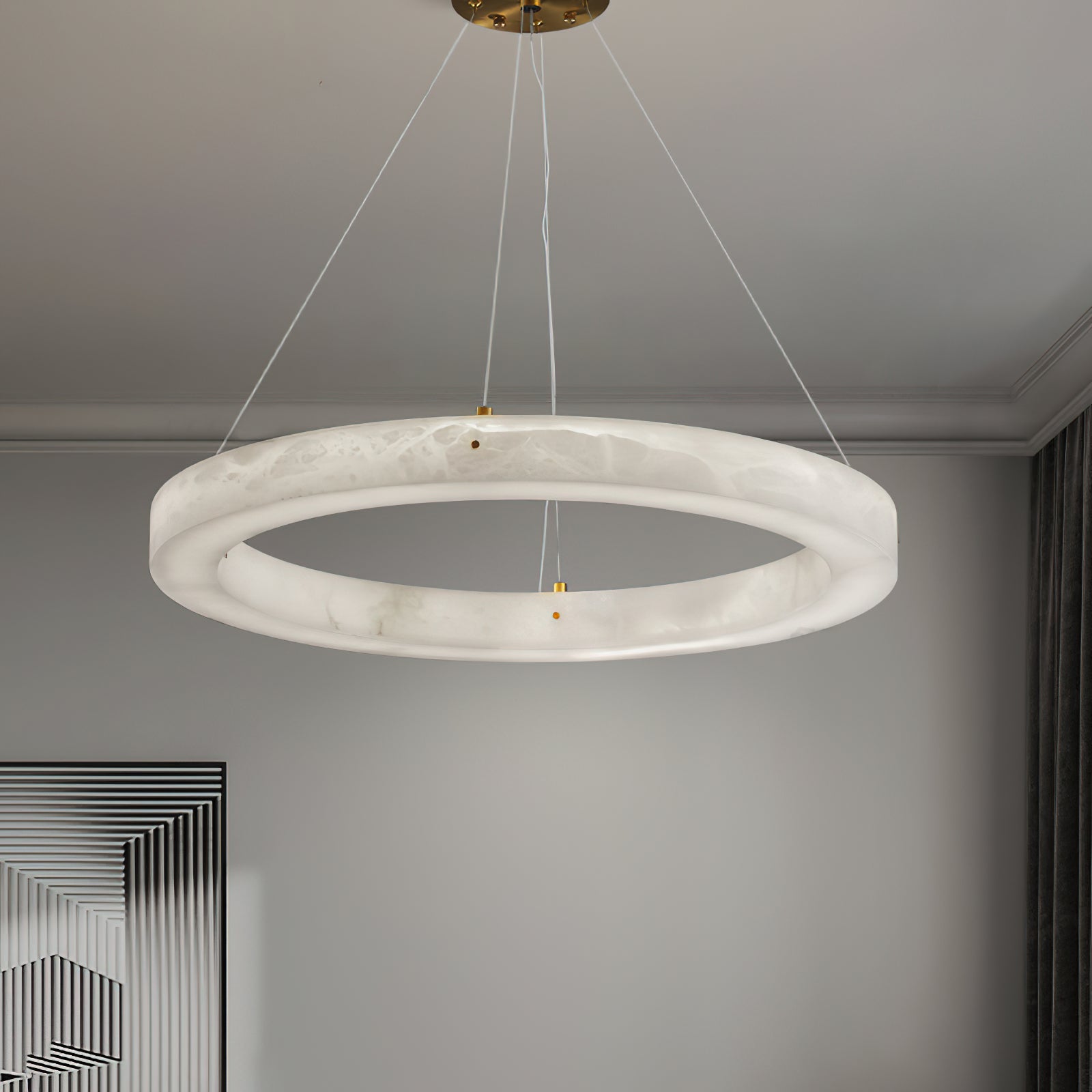 Alabaster Alabaster Ring Chandelier