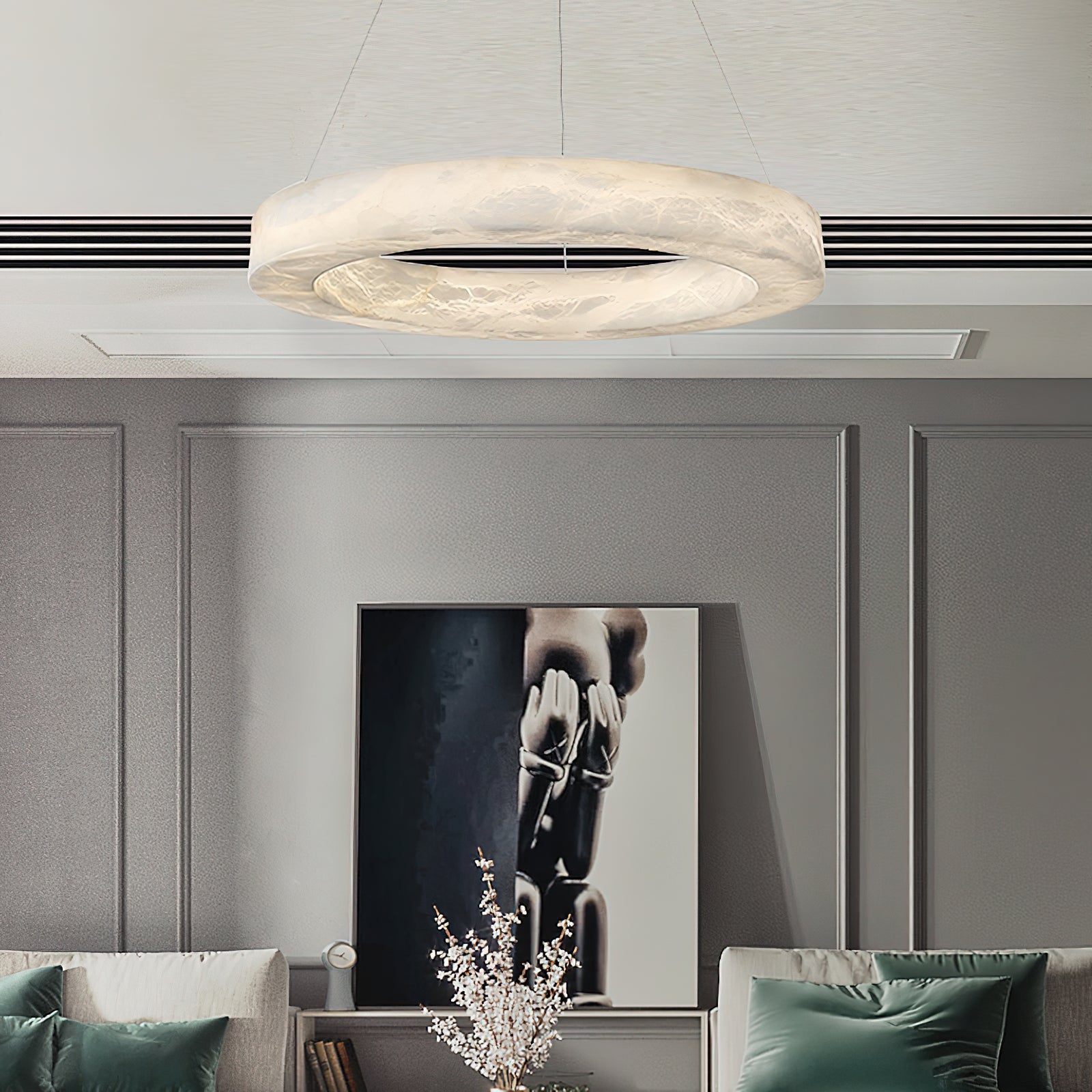 Alabaster Alabaster Ring Chandelier