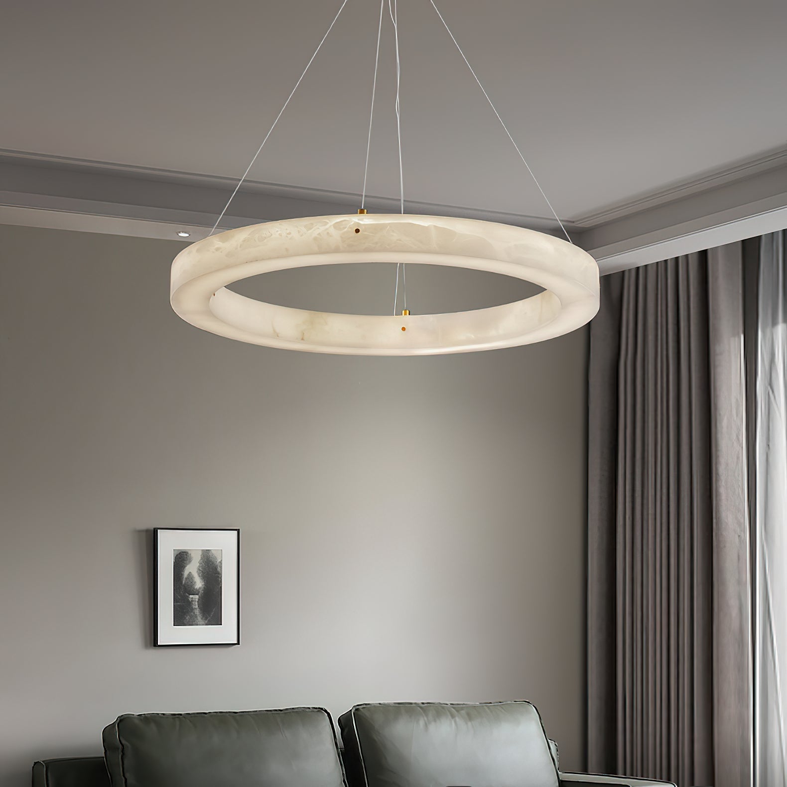 Alabaster Alabaster Ring Chandelier