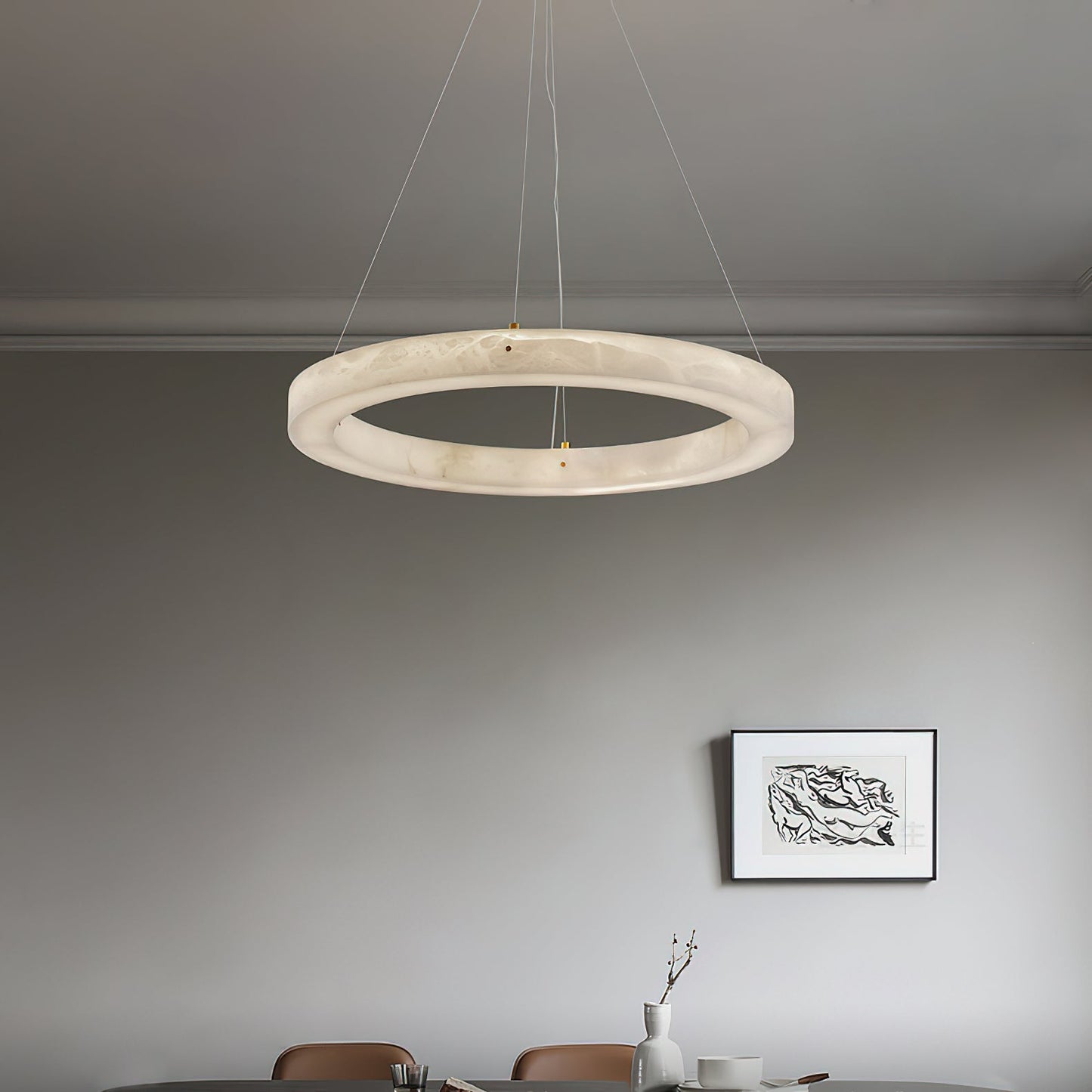 Alabaster Alabaster Ring Chandelier