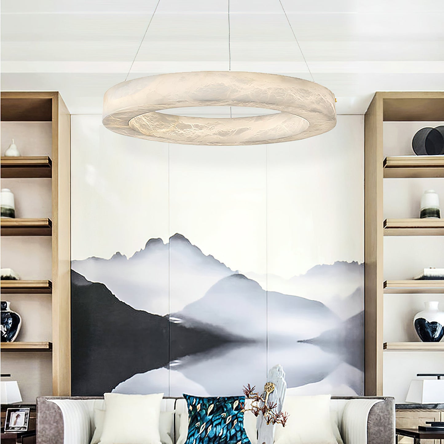 Alabaster Alabaster Ring Chandelier