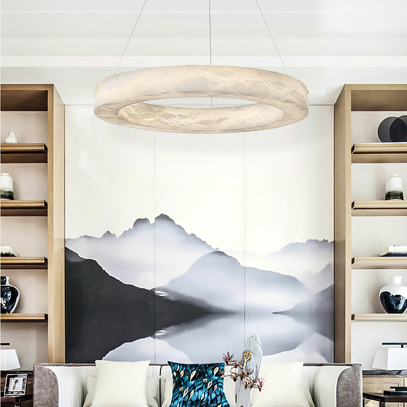 Alabaster Alabaster Ring Chandelier