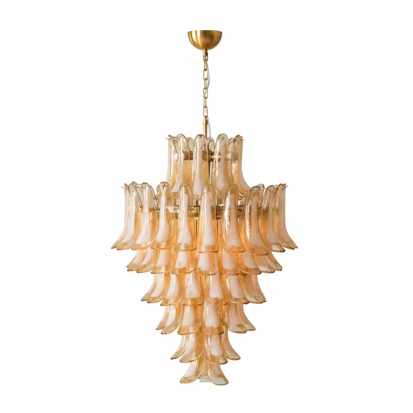 Amber Cloud Glass Petals Chandelier 31.5″
