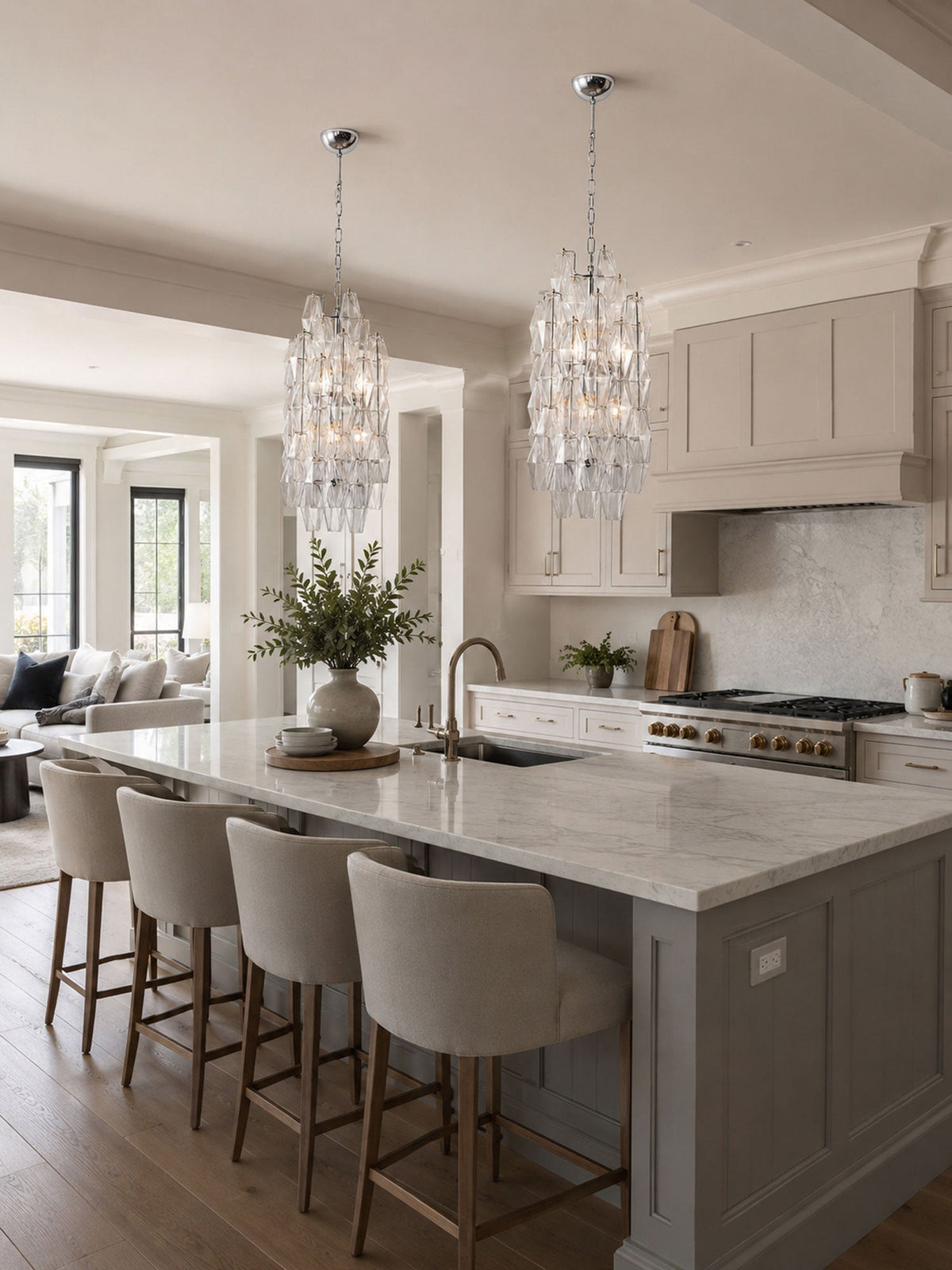 Marcello Murano-Style Poliedri Chandelier D12.6″