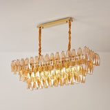 Marcello Amber Rectangular 3-Tier Chandelier 39" 48"
