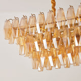 Marcello Amber Rectangular 3-Tier Chandelier 39" 48"