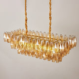 Marcello Amber Rectangular 3-Tier Chandelier 39" 48"