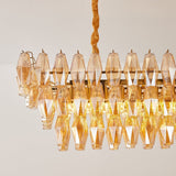 Marcello Amber Rectangular 3-Tier Chandelier 39" 48"