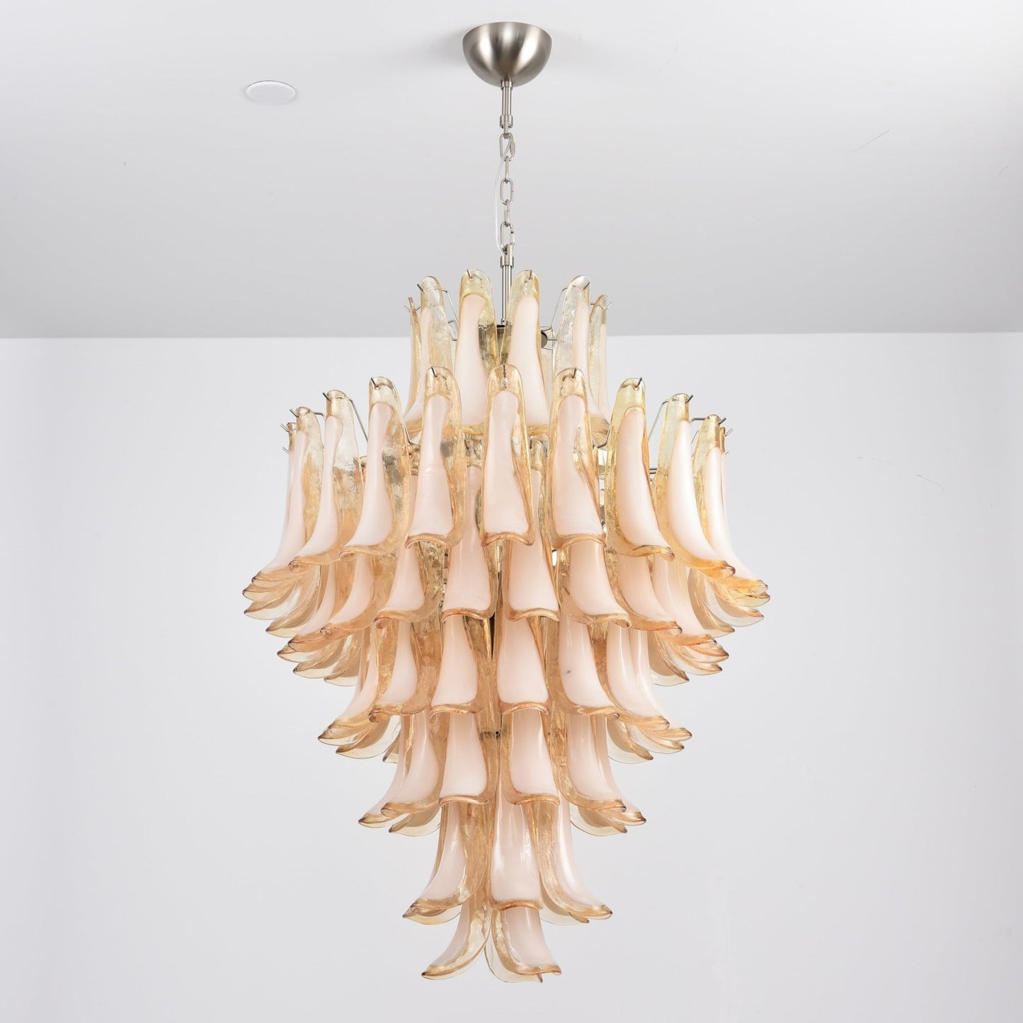 Amber Cloud Glass Petals Chandelier 31.5″