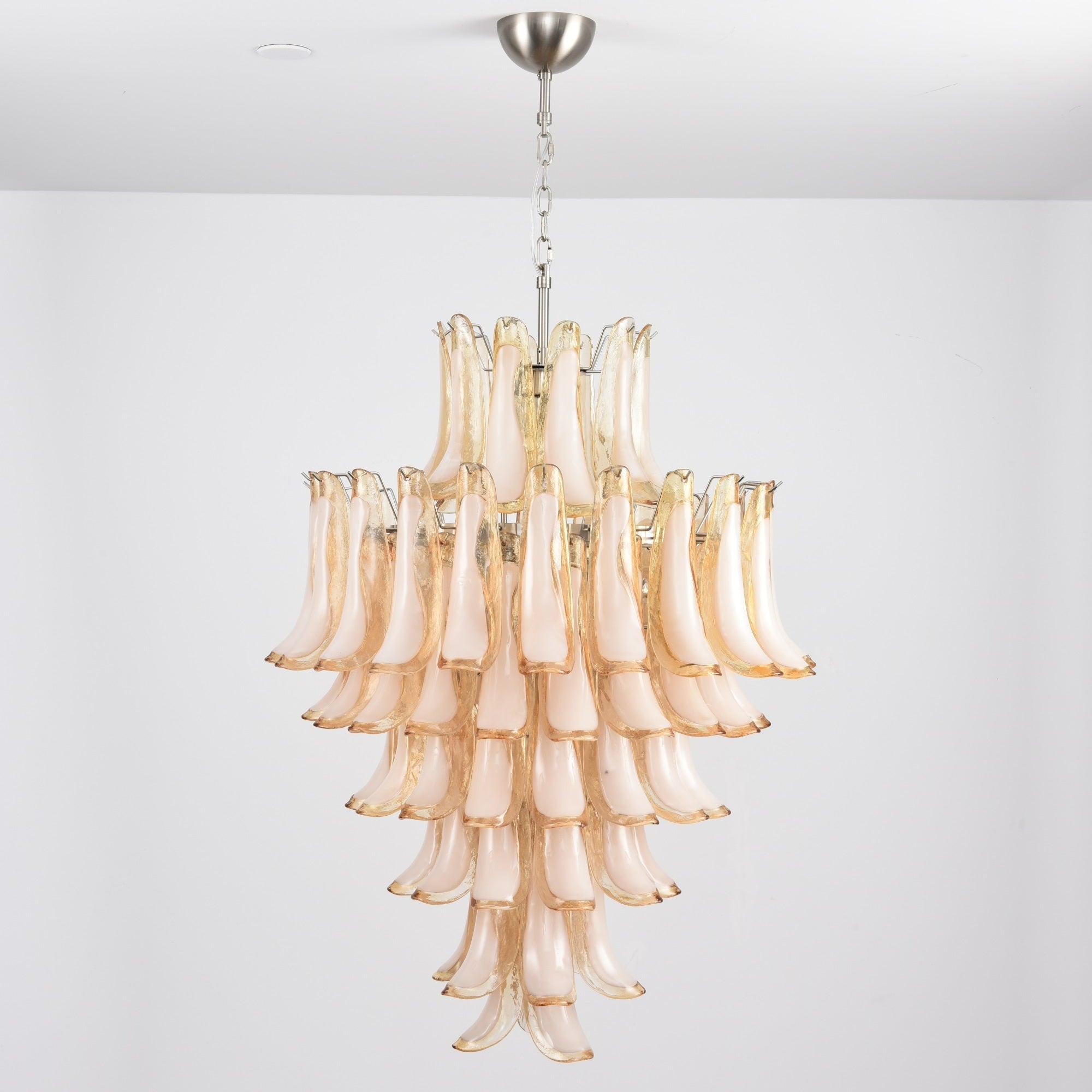 Amber Cloud Glass Petals Chandelier 31.5″