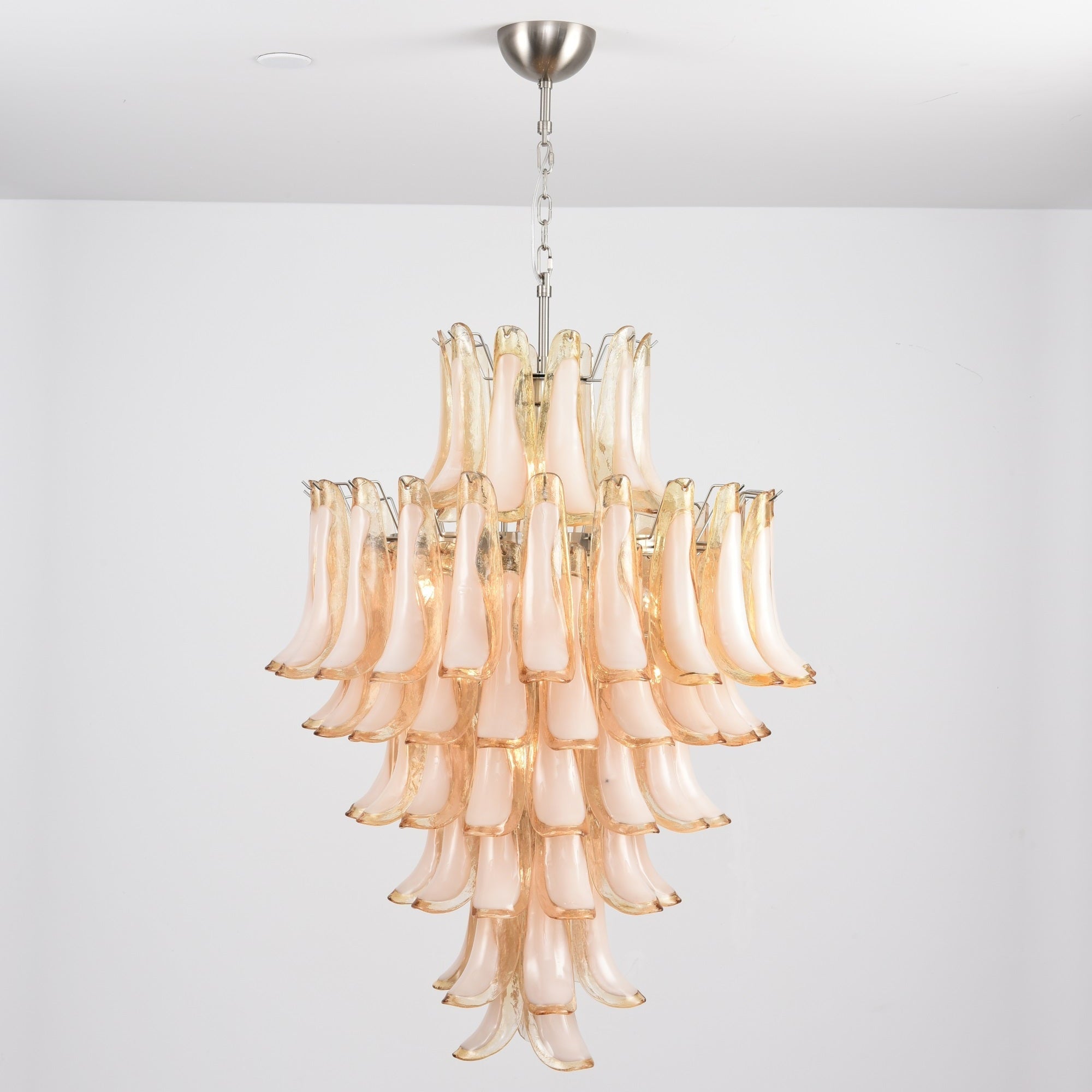 Amber Cloud Glass Petals Chandelier 31.5″