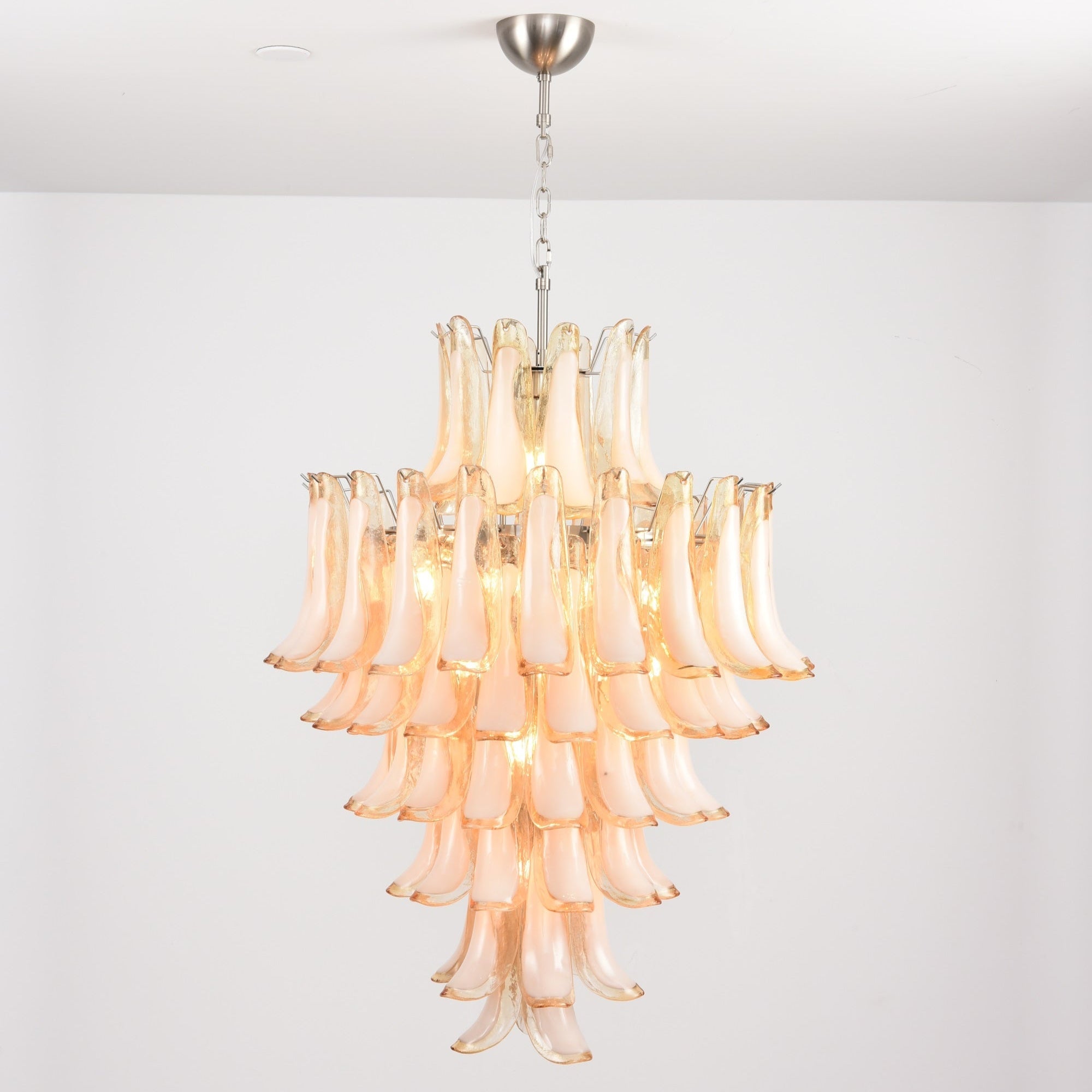 Amber Cloud Glass Petals Chandelier 31.5″