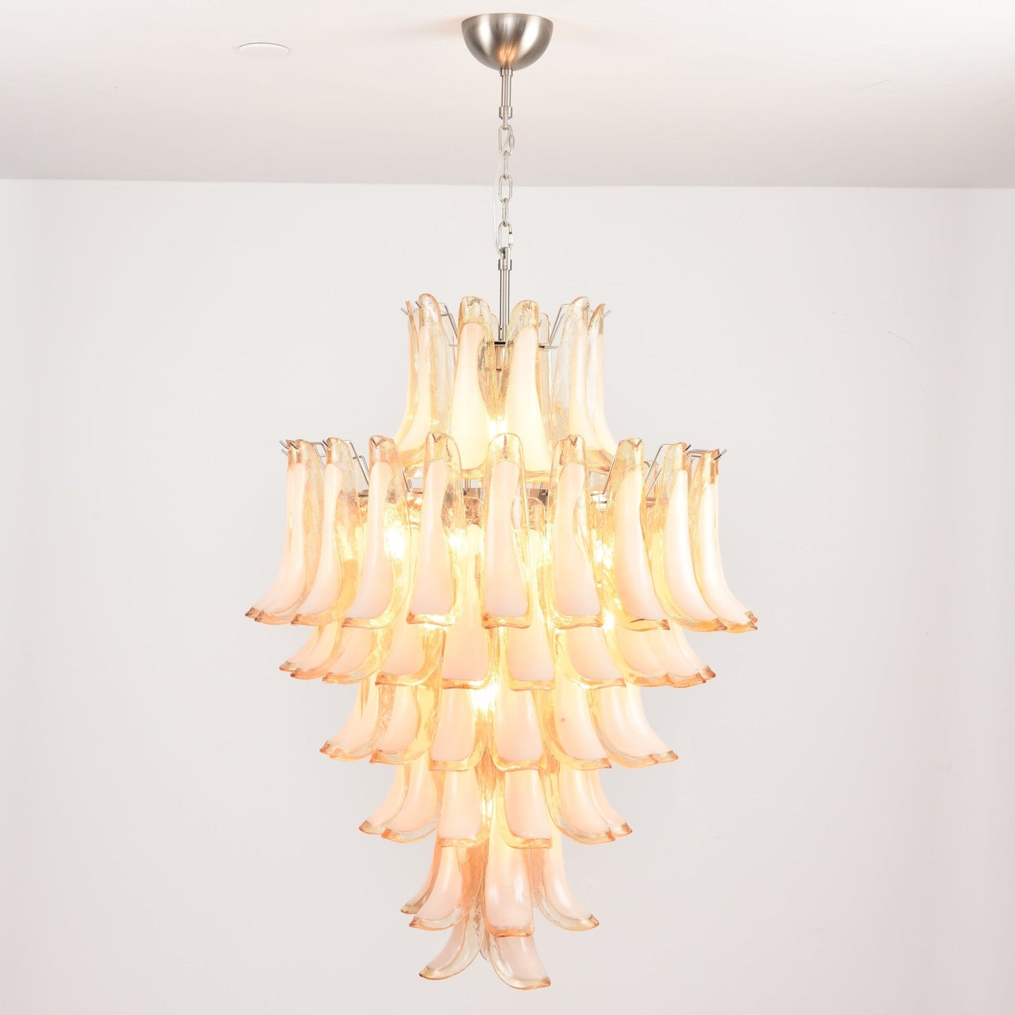 Amber Cloud Glass Petals Chandelier 31.5″