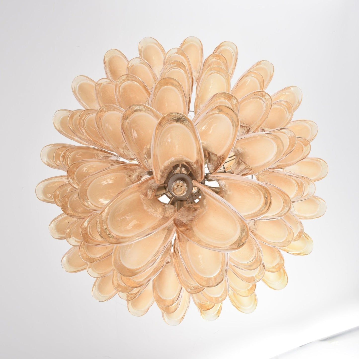 Amber Cloud Glass Petals Chandelier 31.5″