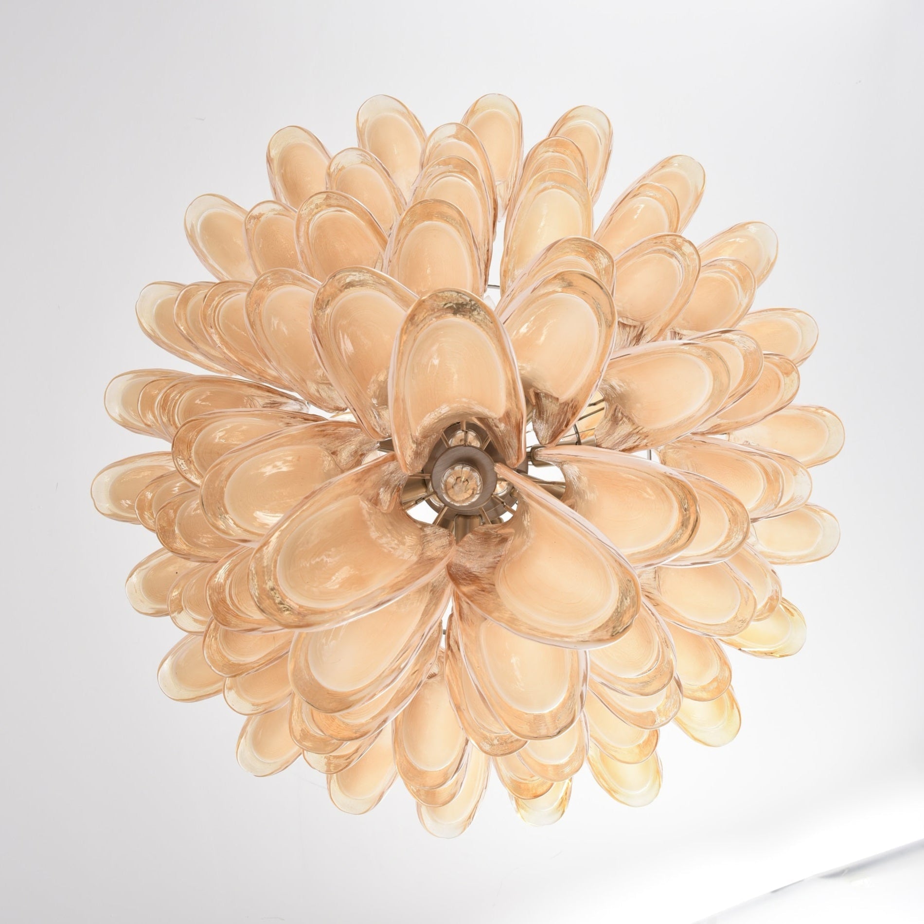Amber Cloud Glass Petals Chandelier 31.5″