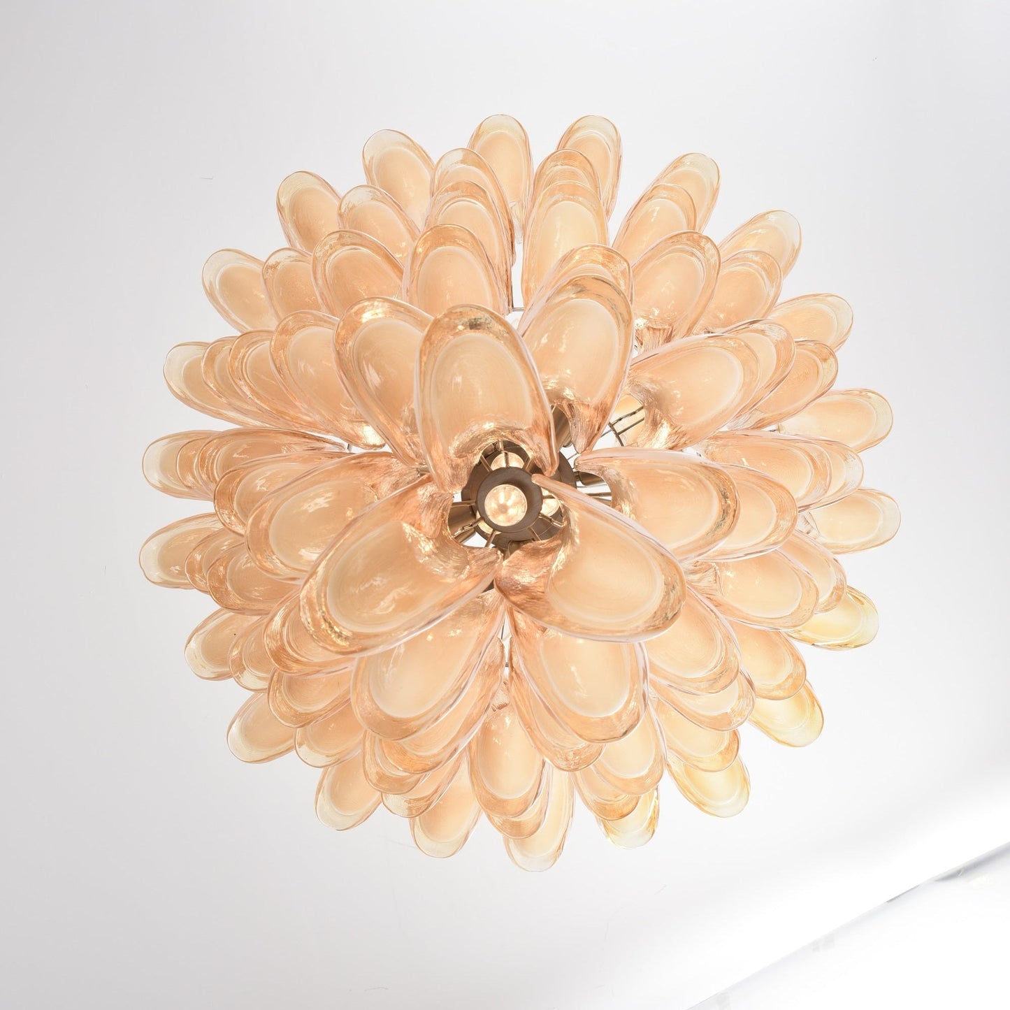 Amber Cloud Glass Petals Chandelier 31.5″