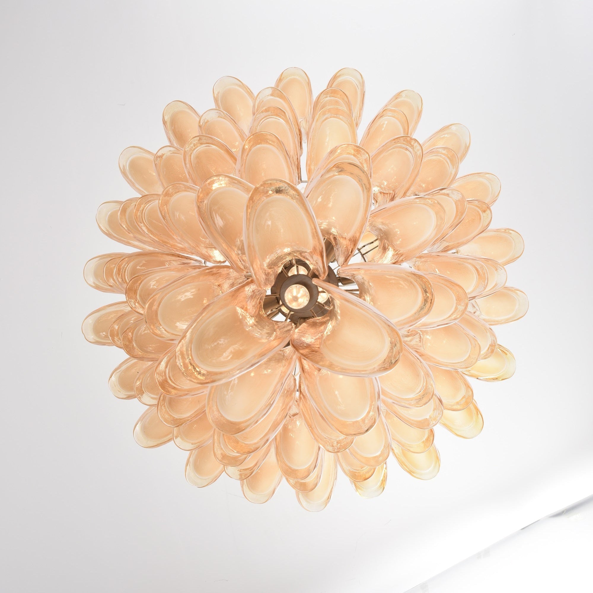 Amber Cloud Glass Petals Chandelier 31.5″