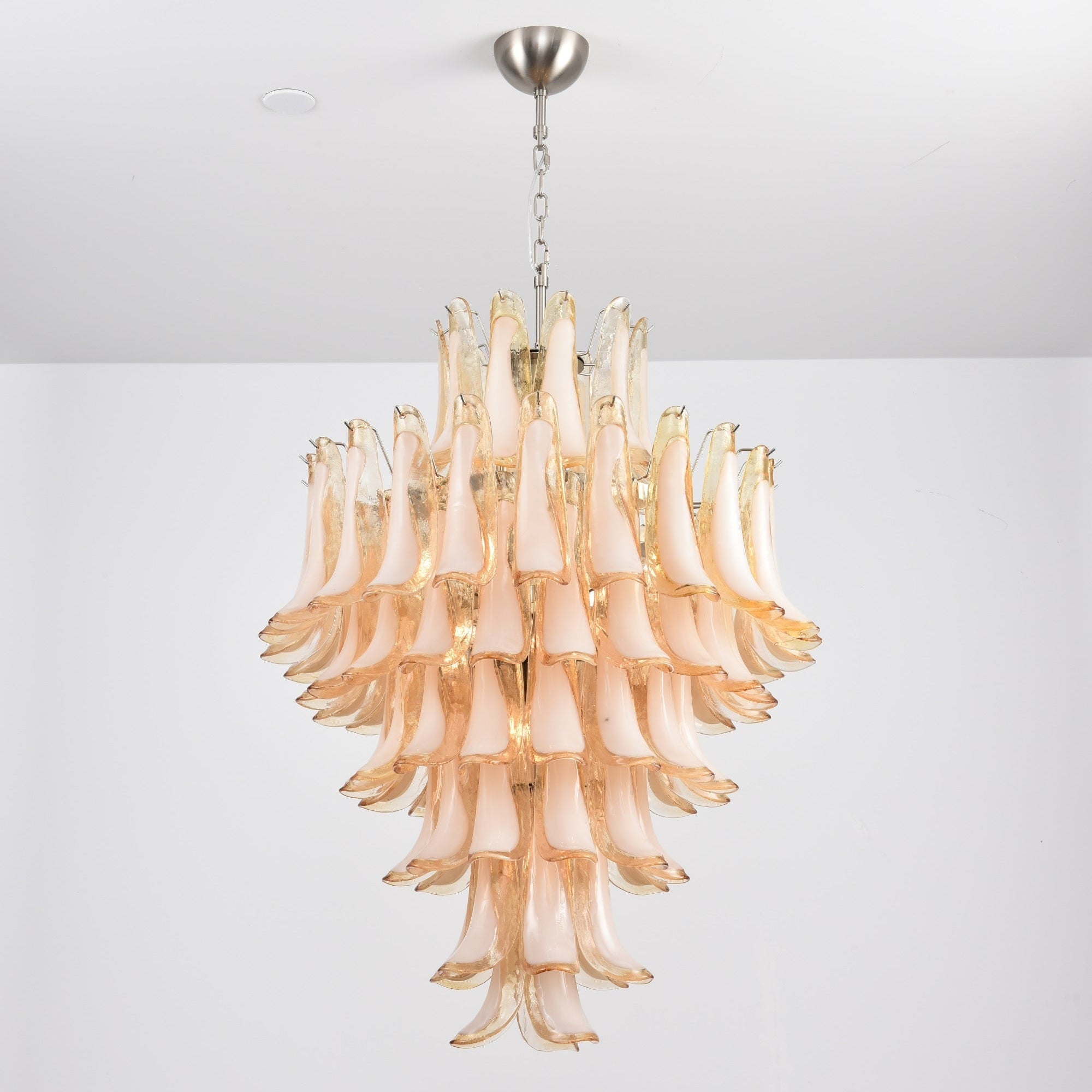 Amber Cloud Glass Petals Chandelier 31.5″