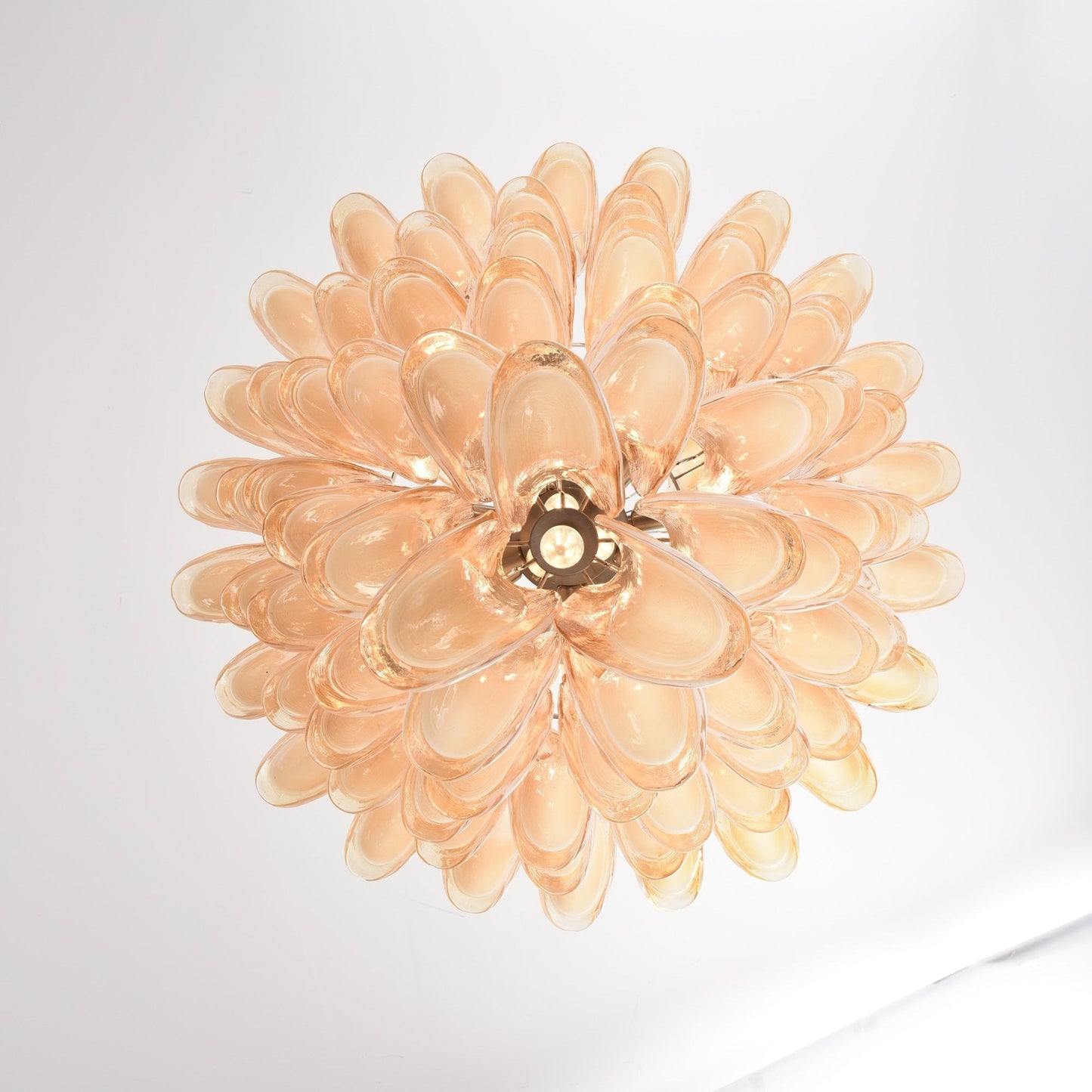 Amber Cloud Glass Petals Chandelier 31.5″