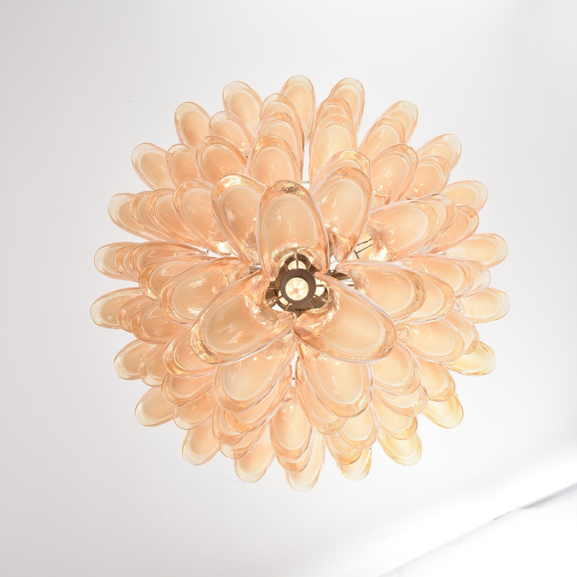 Amber Cloud Glass Petals Chandelier 31.5″